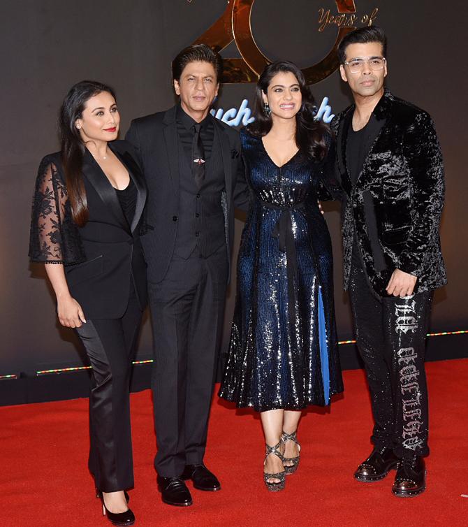 Rani Mukerji, Shah Rukh Khan, Kajol and Karan Johar at 20th anniversary celebration of Kuch Kuch Hota Hai