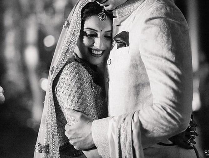 Asin and Rahul married according to Christian rituals as well as a Hindu wedding ritual.