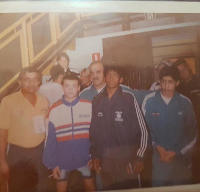 Spot Yogeshwar Dutt in this picture! The wrestler posted this picture of himself, from the year 1999 and captioned, 'throwback 1999'