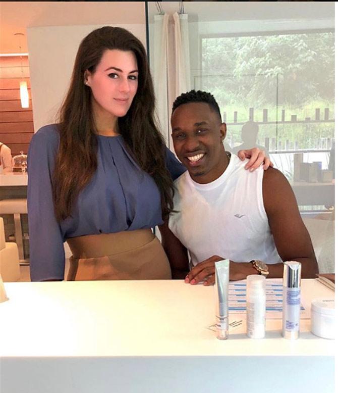 After being bagged in the 2011 IPL auctions, Dwayne Bravo quickly became an integral part of the Chennai Super Kings, putting in match-winning performances for the team over the years. Dwayne Bravo pictured here with a skin care expert