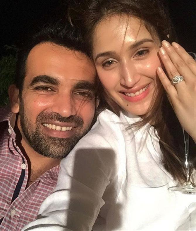 On April 24, 2017, Zaheer Khan announced on his Twitter account that he was engaged to Sagarika Ghatge. The couple got married on November 23, 2017. Zaheer Khan posted this picture when he got engaged to Sagarika Ghatge. He wrote, 'Never laugh at your wife's choices.You are one of them. Partners for life !! #engaged @sagarikaghatge'