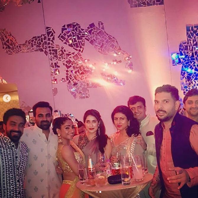 Zaheer Khan and Sagarika Ghatge are invited for a lot of weddings. Here the couple were spotted attending Poorna Patel's wedding. Zaheer Khan captioned, 'So happy for you @poornapatel @namitvsoni .Let the good times begin #poornabanisoni'
