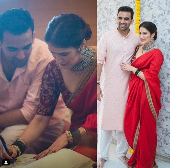 Sagarika Ghatge shared this candid picture from her wedding day with Zaheer Khan.