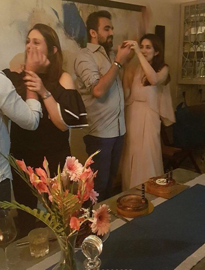 Sagarika Ghatge shared this candid picture from Zaheer Khan's 39th birthday celebrations.