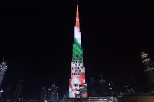 Burj Khalifa lit up with Bapu's image on the eve of Gandhi Jayanti