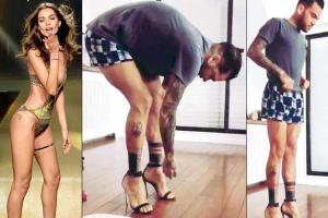 PSG star Dani Alves wears his model wife's high heels, shares video