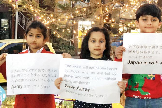 Indians settled in Japan lend their support to the Save Aarey campaign