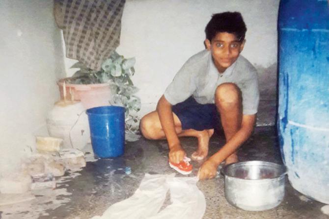 Vihari washes his cricket whites as a kid