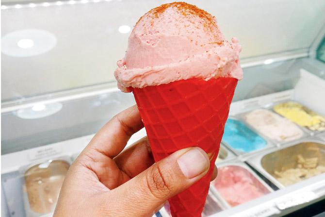 Guava chilli ice cream