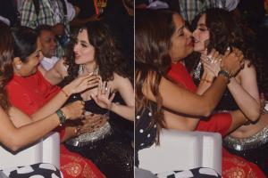 Pics: Sunanda Shetty's awkward hug with Sanjeeda Shaikh is hilarious