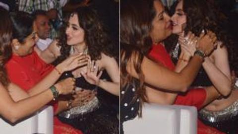 480px x 270px - Pics: Sunanda Shetty's awkward hug with Sanjeeda Shaikh is hilarious