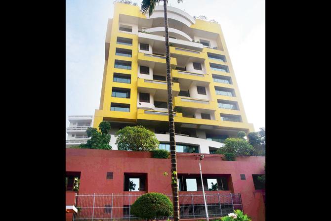 The community centre (red building) is inside the BMC-run Veer Sambhaji garden at Pali Hill. Pics/Atul Kamble