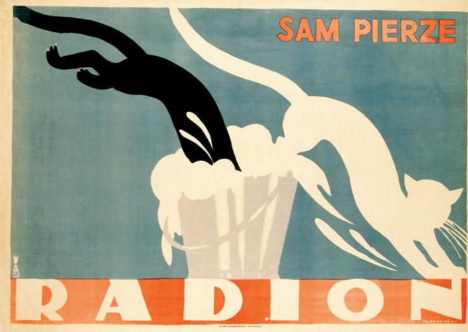 This poster is the most iconic one of the era, and is titled, “It washes itself”. Tadeusz Gronowski made it as an advertisement for Radion, a washing powder. The black cat turning white makes the message clear, despite the style being minimalistic.