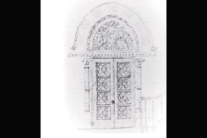 Workers are taking care to match the design with that in architect Frederick William Stevens