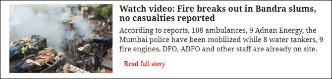 Watch video: Fire breaks out in Bandra slums, no casualties reported