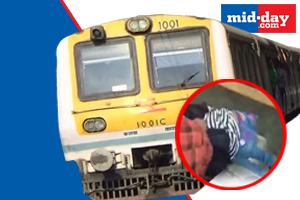 Shocking! Girl's narrow escape from falling off speeding train in Mumbai