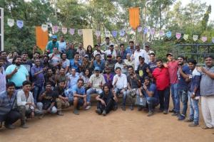 Nitesh Tiwari poses after the first schedule wrap of Chhichhore