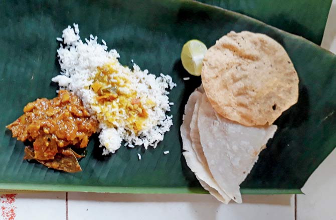 Food prepared by villagers