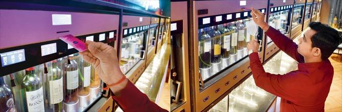 The wine ATM allows you to pour yourself any choice of wine by the bottle, or full and half glass, and for tasting. The ATM cards are placed on each table. Pics/Ashish Raje