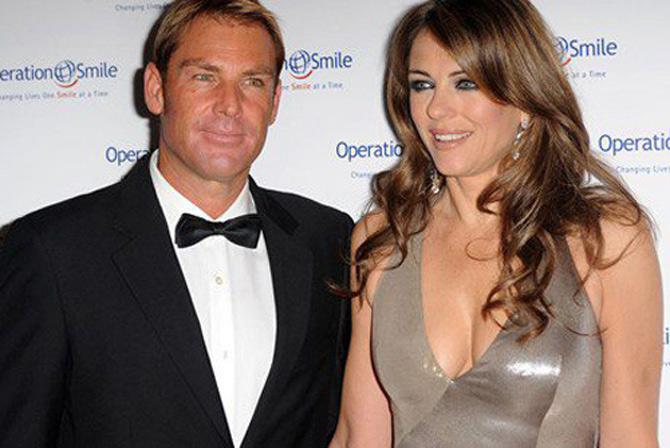 Shane Warne has often stated that his relationship with Elizabeth Hurley was a tough one but he maintains respect for her. In pic: Shane Warne with Elizabeth Hurley