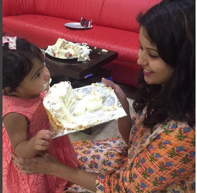 R Ashwin shared this cute picture from his daughter Adhya Ashwin's birthday. He wrote, 'Happy birthday darling!'