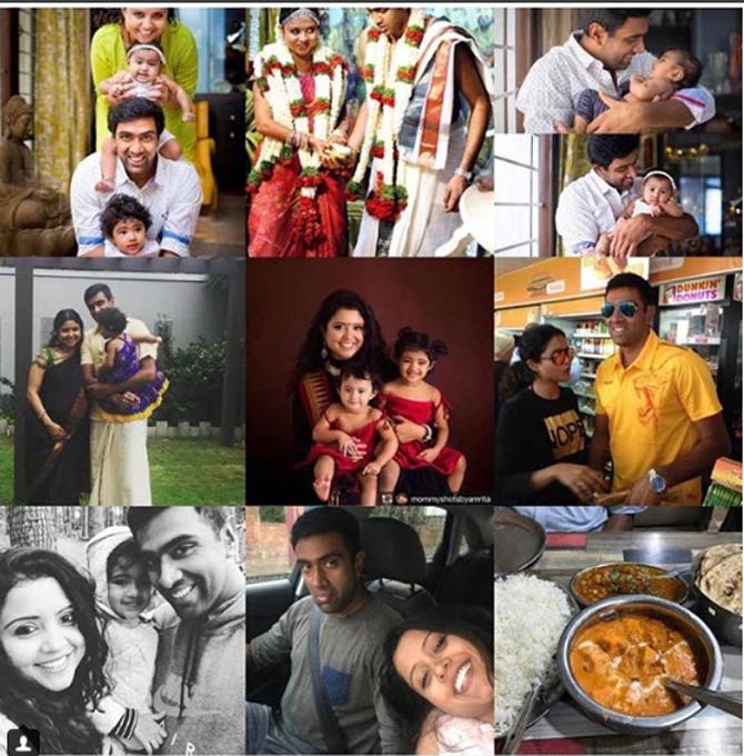 R Ashwin's wife Prithi Narayanan shared this beautiful collage, of her best moments from 2017. She wrote, 'My #2017bestnine from Instagram. @rashwin99 and Punjabi food are the winners here'