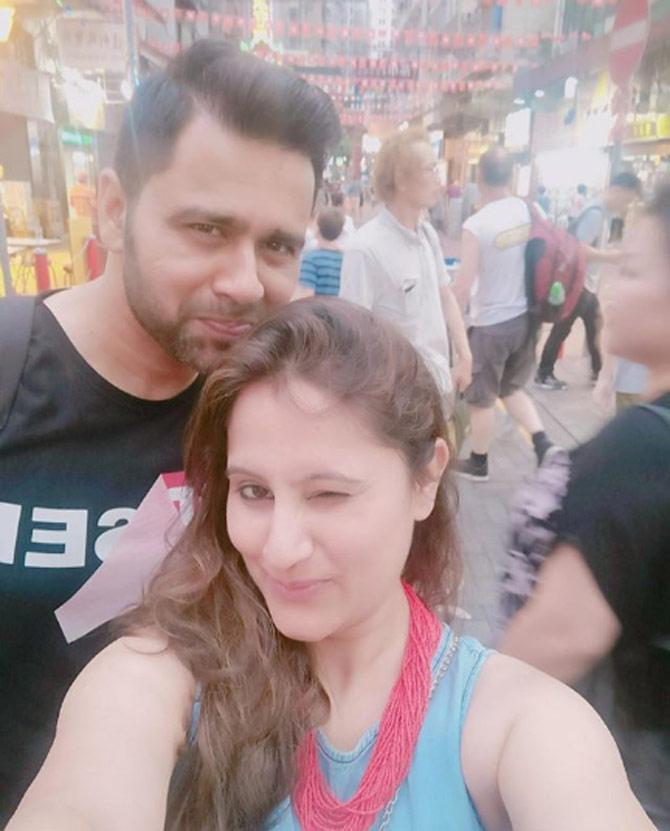 Aakash Chopra has played 21 Twenty20 matches and scored 334 runs at an average of 18.55. His top score is 72*. In picture: Aakash Chopra with wife Aakshi Chopra