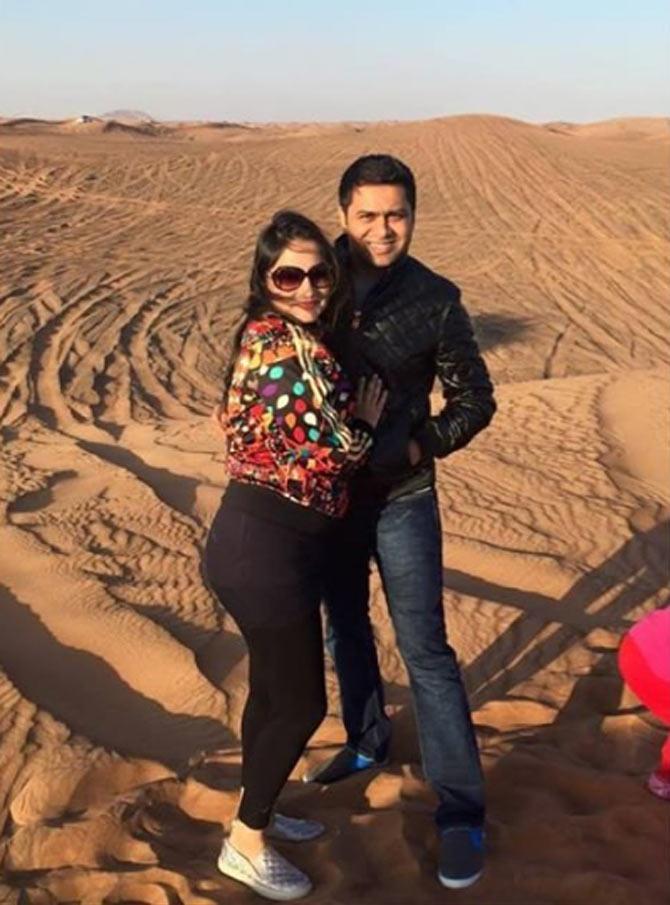 In his IPL career, Aakash Chopra played 7 matches and scored 53 runs averaging at 8.83 with a top score of 24. In picture: Aakash Chopra with Aakshi Chopra holidaying in Dubai