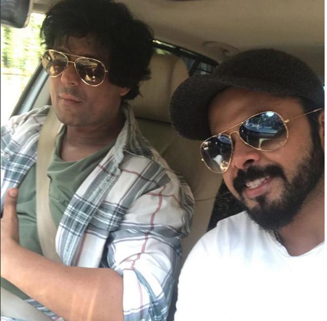 Another picture Sreesanth shared of himself with his friend Ranjha, he wrote, '@ranjhavikramsingh #office #work'