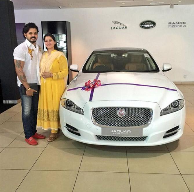 A single-judge bench of Kerala High Court on August 7, 2018, lifted the life ban imposed on Sreesanth by the BCCI and set aside all proceedings initiated by the cricketing board. In picture: Sreesanth with wife Bhuvneshwari Kumari and their brand new car