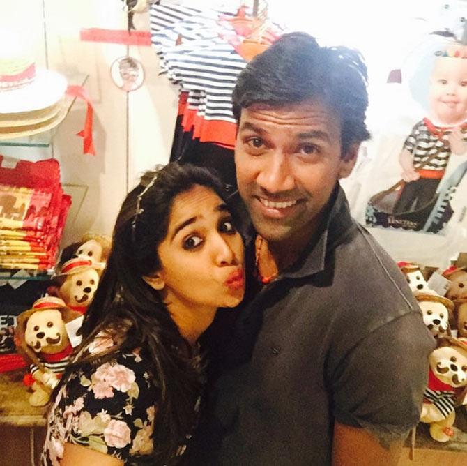 Lakshmipathy Balaji played as a right arm fast medium bowler and was often known as the 'Smiling Assassin' for his happy nature but fierce bowling on the field. In pic: Lakshmipathy Balaji and Priya Thalur from their USA vacation.