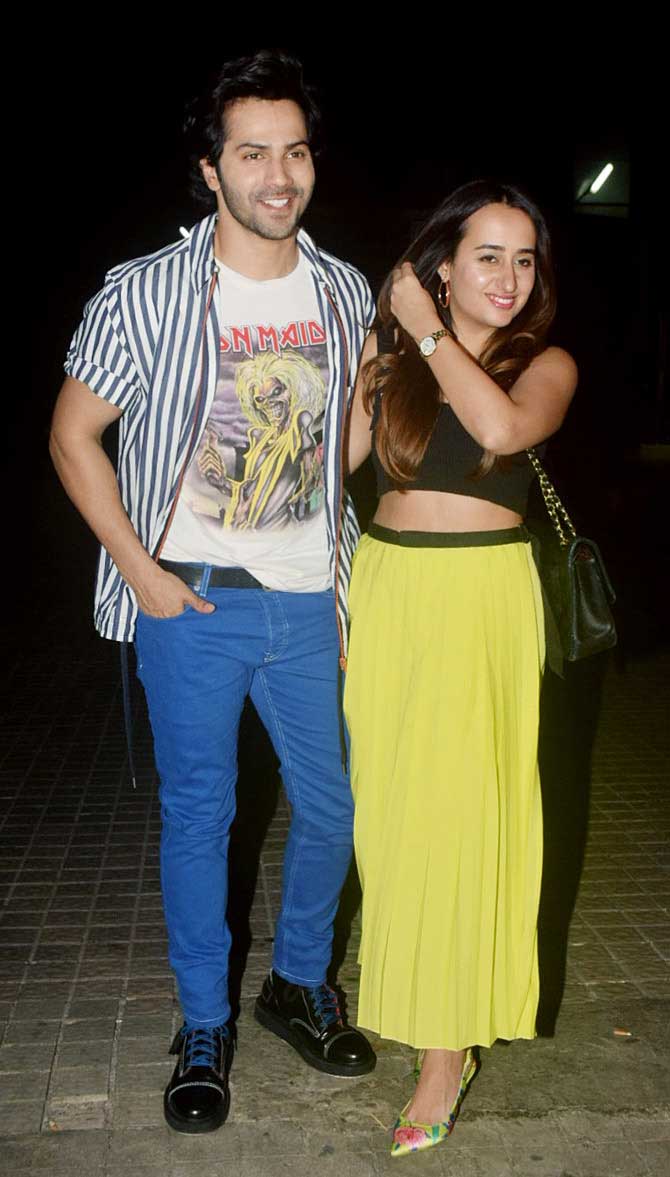 Varun Dhawan with girlfriend Natasha Dalal attended the special screening of his film Sui Dhaaga at a multiplex in Juhu, Mumbai. Recently Varun opened up about his girlfriend in an interview and said, 'My first love is films and everyone in my life knows that. After that comes Natasha, my family, and my friends. I just don't make relationships to let go of them.' All pictures/Yogen Shah