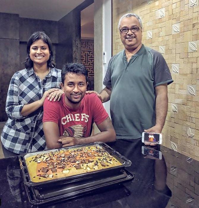 On Pragyan Ojha's birthday, the cricketer shared this picture where he is seen celebrating with his wife Karabee and his dad. He wrote, 'That's a delicious cake baked by #chef #wifey. Thank you everyone for the wishes... m touched and grateful for all the love showered on me!'