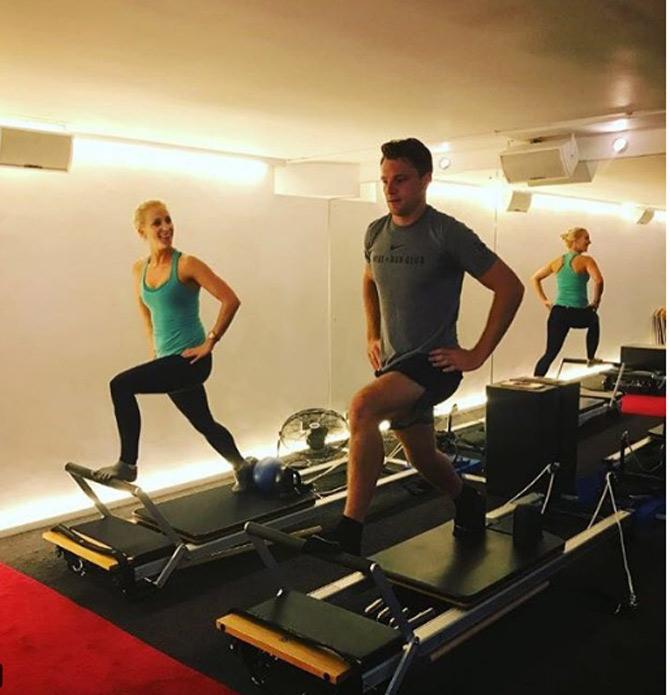 Jos Buttler is a perfectionist, who trains hard in the gym when he is not on the field. He captioned this image of himself with his trainer, 'Great morning with Catherine @runwaypilatesuk in Altrincham, not as easy as it looks!!! #pilates #powerpilates #pilatesreformer @myproteinuk'