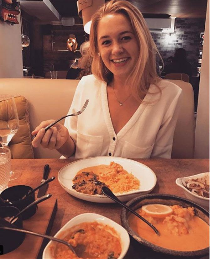 Jos Buttler loves to post pictures of his beautiful wife Louise, when the two ar out on a dinner date with each other. He captioned, 'Date night #curryclub #sigiriya @louisekwebber @sigiriyahale'
