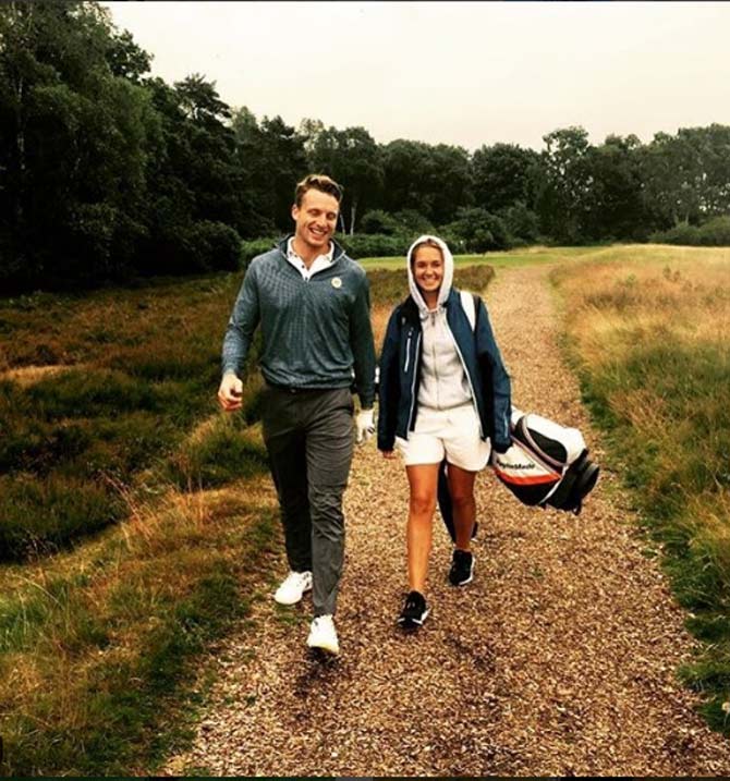 Jos Buttler is an English international cricketer who plays for England national cricket team in Tests, ODIs and T20Is. He is also the vice-captain of the national team. He is also a member of the Rajasthan Royals team in the IPL. In pic: Jos Buttler with wife Louise