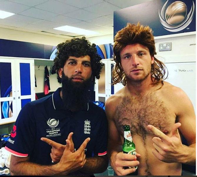Jos Buttler shared this fun picture with England team-mate Moeen Ali, captioned, 'Great start to the tournament. Mac and Waddle enjoyed the @root66 show'