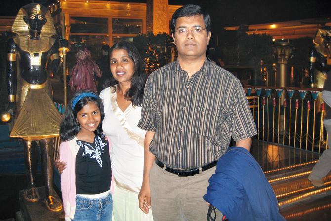 Deepa Jacob and Jacob K Joy with daughter Asawari