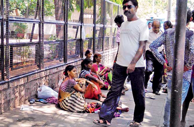 Female peddlers seen selling drugs outside a college in Santa Cruz. File pic