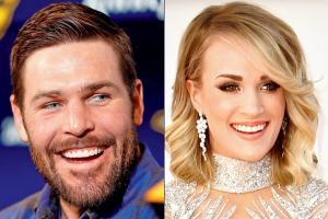 Mike Fisher plays doting husband to pregnant wife Carrie Underwood