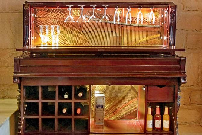 The 100-year-old upright piano converted into a bar