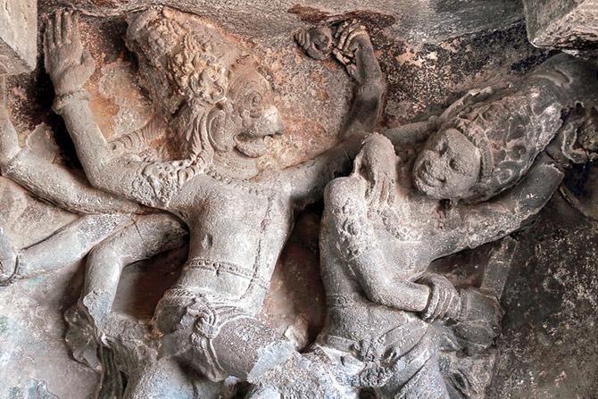 A sculpture of Lord Vishnu as Narasimha