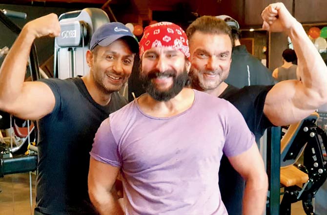 Saif Ali Khan, Sohail Khan at the gym