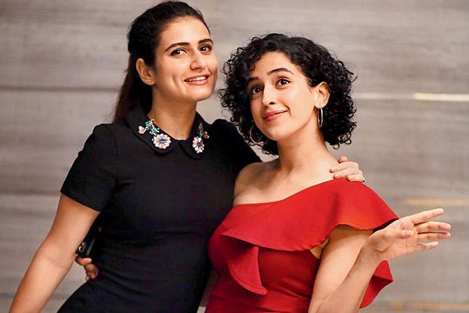 Sanya Malhotra with Fatima Sana Shaikh. Pic/instagram