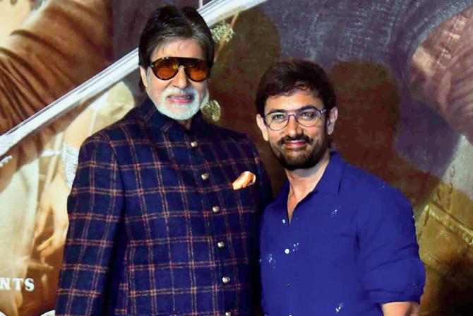 Amitabh Bachchan and Aamir Khan at the film