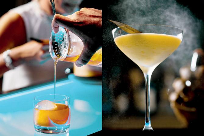 Sandalwood old fashioned; Mughal martini