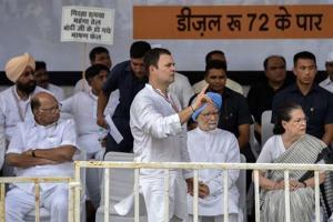Rahul Gandhi leads Opposition's 'Bharat Bandh' protest against fuel price hike
