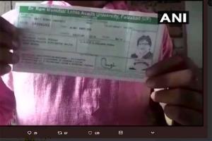 Student issued admit card with Amitabh Bachchan's image
