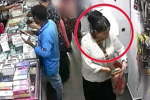 Watch video: Woman steals mobile-phone from Mulund shop