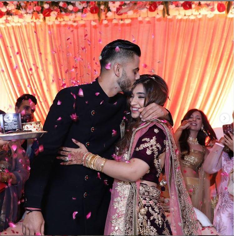 Nitish Rana posted this picture with wife Saachi Marwah and captioned it as, 